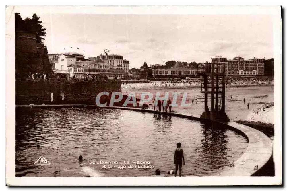 Dinard — La Piscine et la Plage de l'Écluse — éditeur Real-Photo, Strasbourg, n° 96 - Frente
