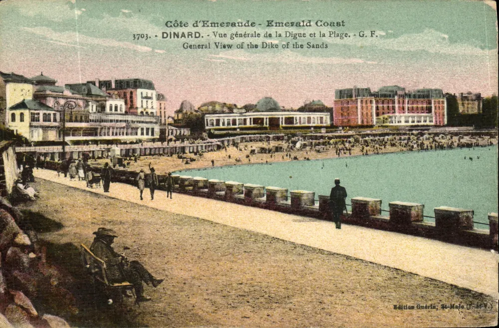Emerald Coast - Dinard - Allgemeiner Blick auf den Damm und den Strand - Edition Guérin, St-Malo - Vorderseite