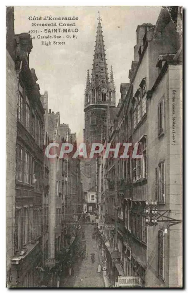 Saint-Malo — La Grande-Rue — Verlag G. F. (n° 11-V) - Vorderseite