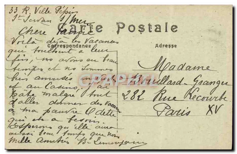 Saint-Malo — Ansicht der Strandbad Bon-Secours und Insel Grand Bey — LL - Rückseite