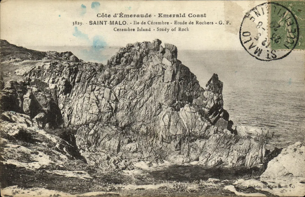 Emerald Coast - Saint-Malo, Insel Cézembre - Felsenstudie - G. F. - Edition Guérin, St-Malo, Nr. 3829 - Vorderseite