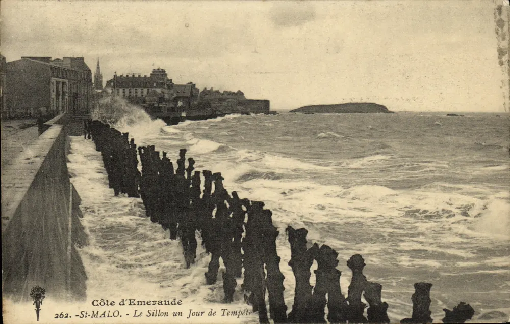 St-Malo - Côte d'Emeraude - Le Sillon an einem Sturmtag - Vorderseite