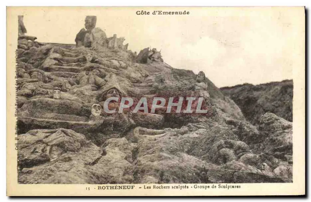Costa da Esmeralda — Os Rochos Esculpidos — Grupo de Esculturas — ROTHÈNEUF - Frente