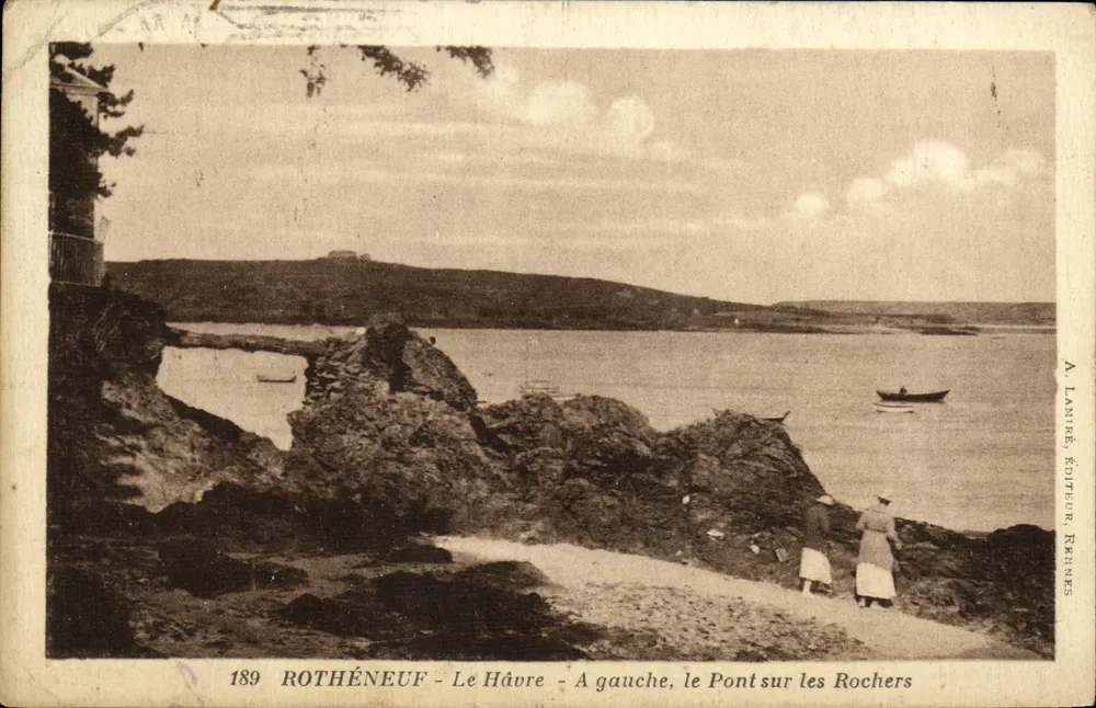 Rothéneuf - Le Havre - Links, die Brücke über die Felsen — A. Lamire, Verlag, Rennes - Vorderseite