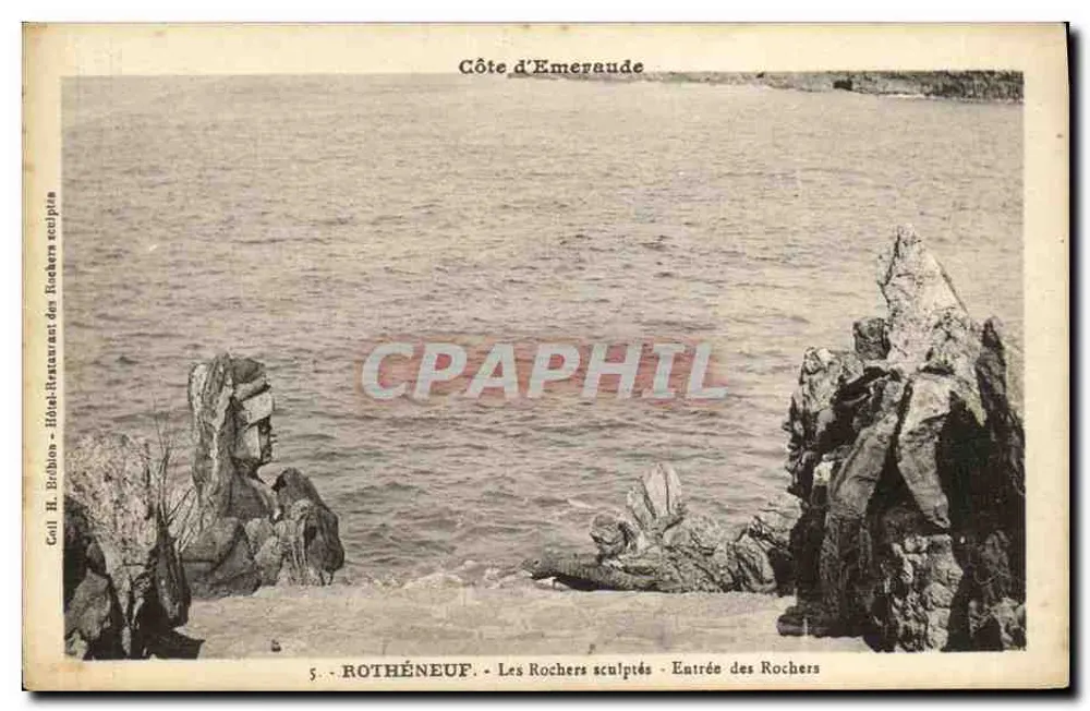 Côte d'Emeraude — Eingang zu den geschnitzten Felsen — Hôtel-Restaurant des Rochers, ROTHÈNEUF - Vorderseite