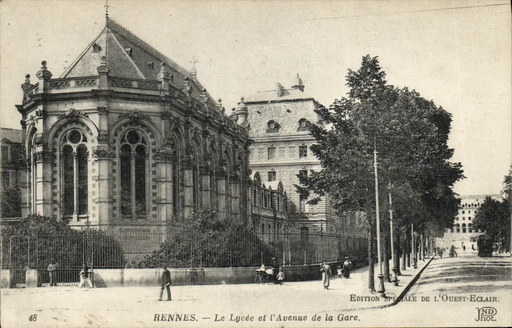 Rennes — Das Lycée und die Avenue de la Gare — Sonderausgabe von L'Ouest-Eclair, n°48 - Vorderseite
