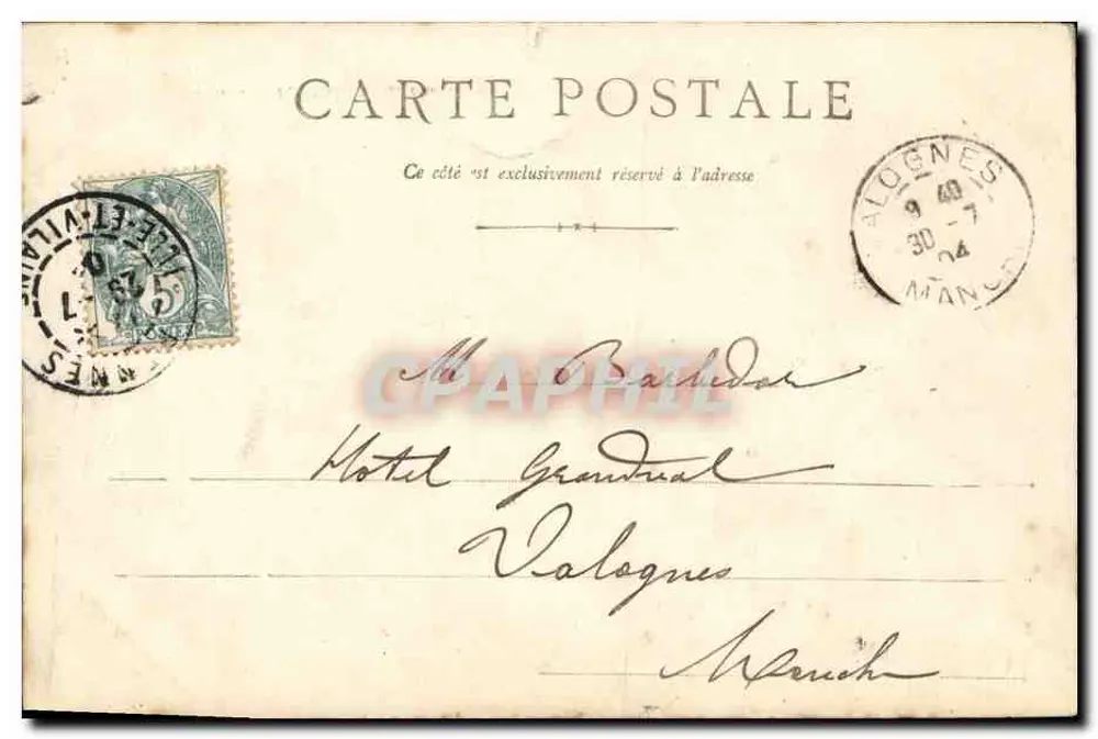 Rennes - Arquiepiscopado — visão da entrada e do edifício principal — A.G. N.8, L. Henry - Verso