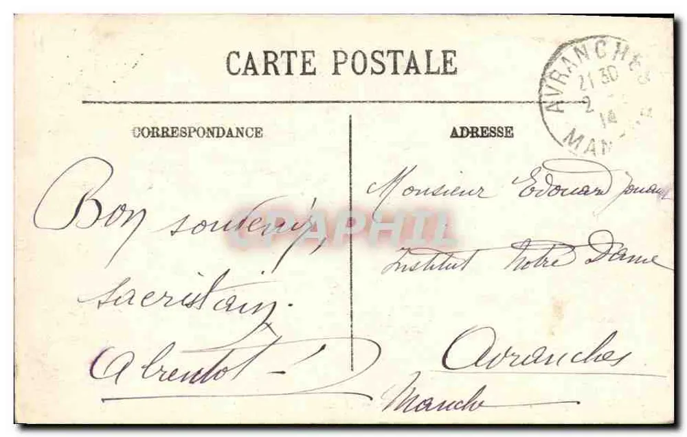 Avranches — Der Saal des Palasts der Justiz — A.G. - Rückseite