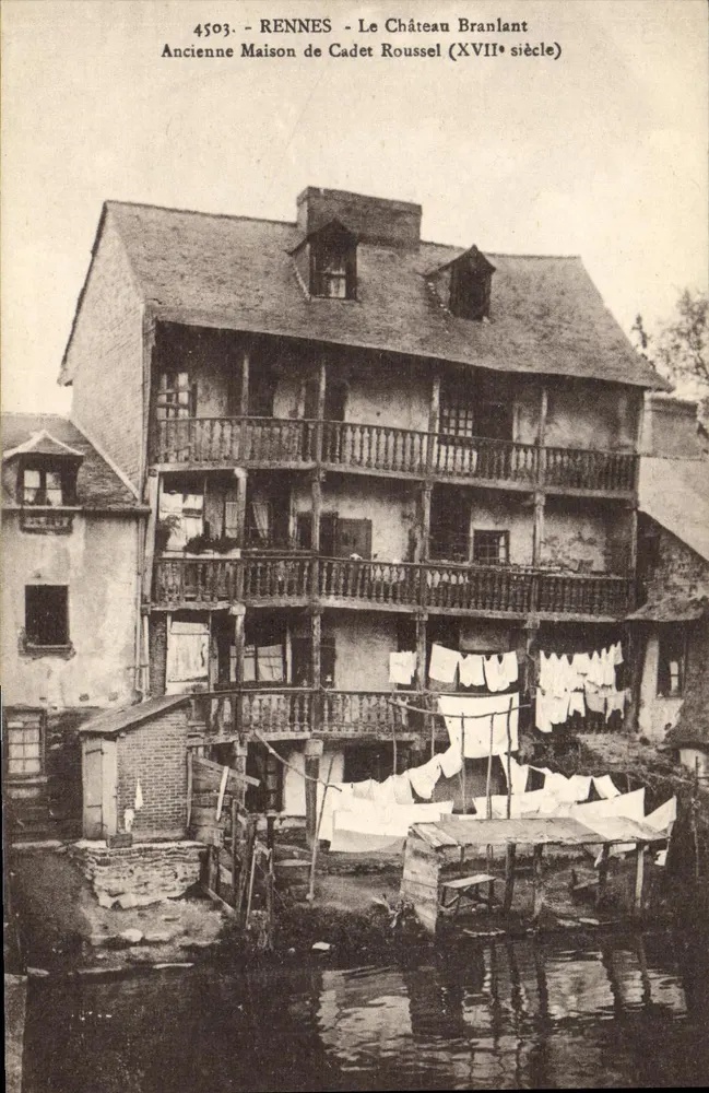 Rennes - Das Schiefes Schloss - Altes Haus von Cadet Roussel (17. Jahrhundert) - Vorderseite