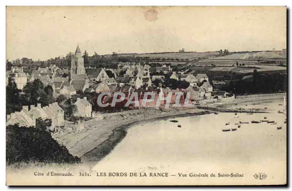 Die Ufer der Rance — Allgemeiner Blick auf Saint-Suliac — Côte d'Émeraude, Nr. 3032, Verlag E.D. - Vorderseite