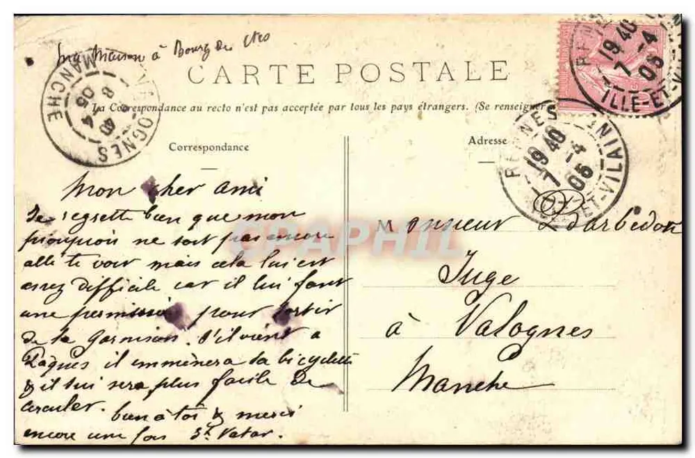 Bourg-des-Comptes (Ille-et-Vilaine) — A Moinha da Curva — E. Mary-Rousselière, editor, Rennes - Verso