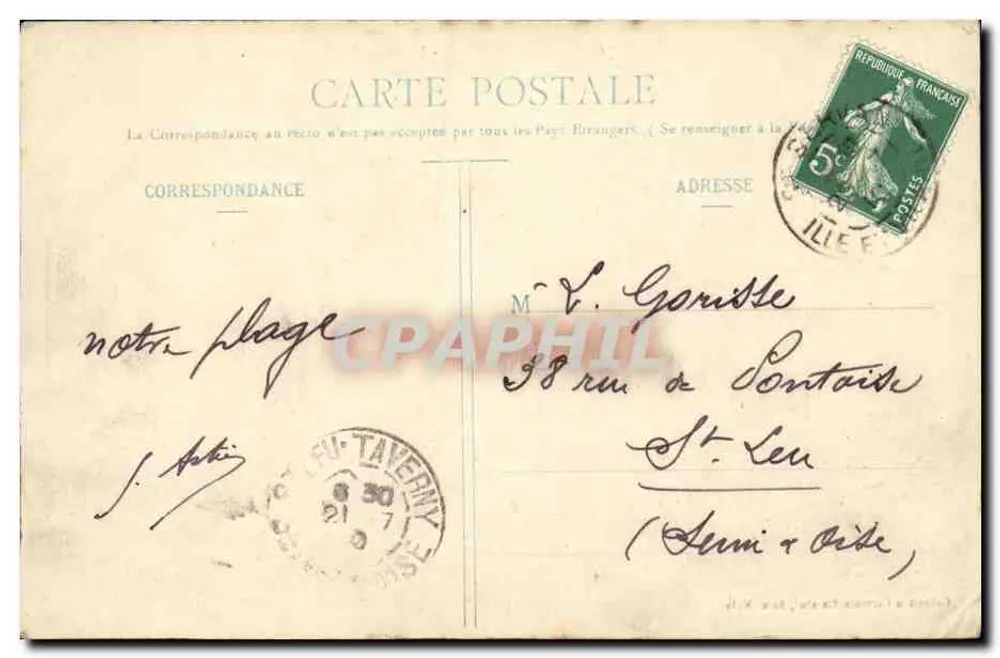 St-SERVAN - A Praia dos Bas-Sablons - G. F. n°4973 - Verso