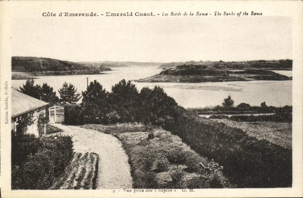 Costa de Esmeralda - Emerald Coast - As Margens da Rance - Vista tirada dos « Sapins » - Edição Guérin, S.-Malo - Frente