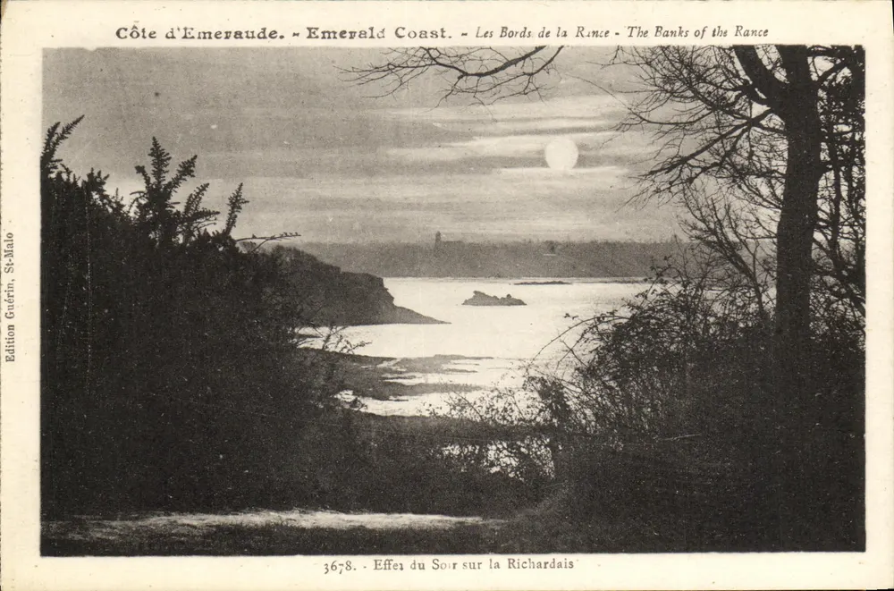 Côte d'Emeraude - Emerald Coast - Les Bords de la Rance - The Banks of the Rance - Effet du Soir sur la Richardais - Édition Guérin, St-Malo - n° 3678 - Vorderseite