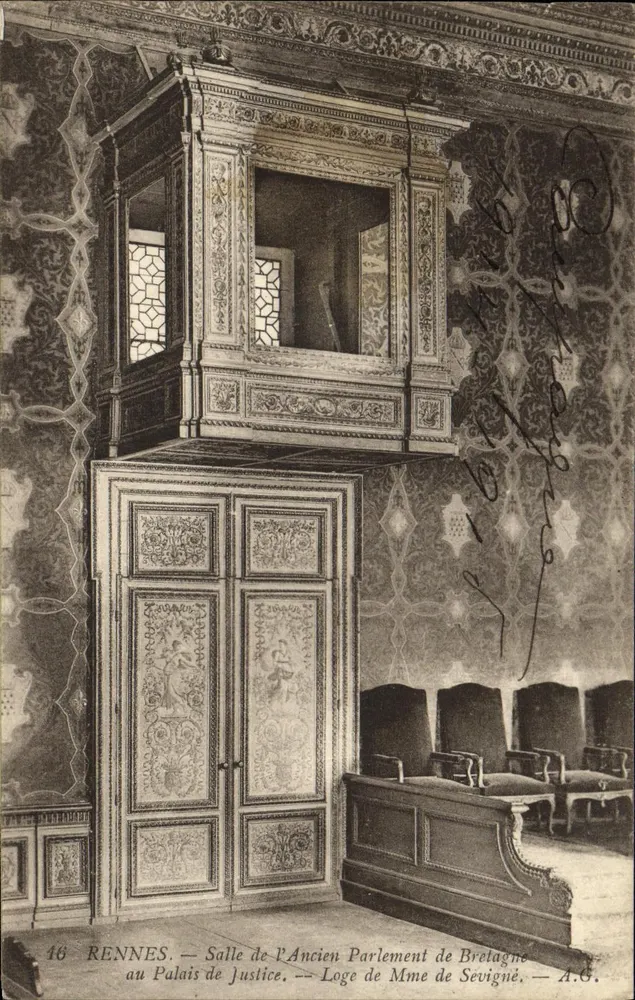Rennes — Saal des Alten Parlaments der Bretagne — Loge der Madame de Sévigné — A.G. n°16 - Vorderseite