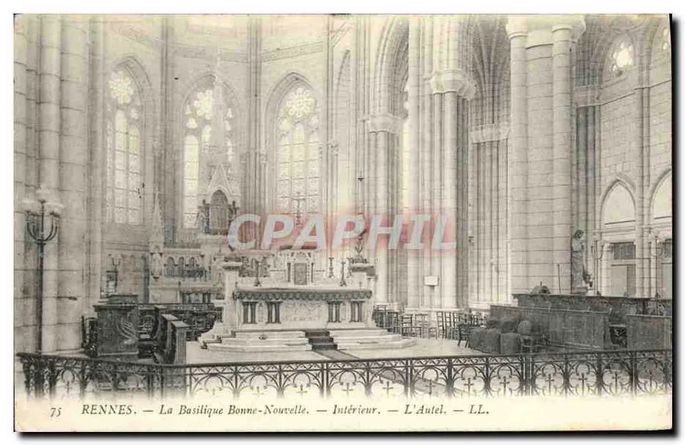Rennes — Die Basilika Bonne-Nouvelle — Innenansicht — Der Altar — LL. - Vorderseite