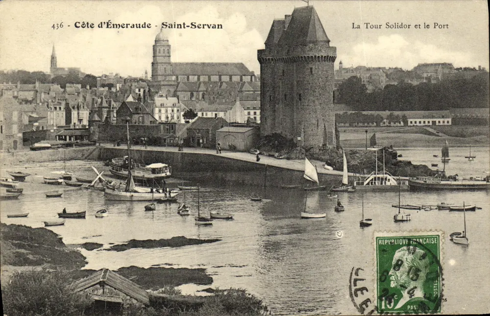 Côte d'Émeraude - Saint-Servan — La Tour Solidor und der Hafen — unbekannter Verlag, Nr. 436 - Vorderseite