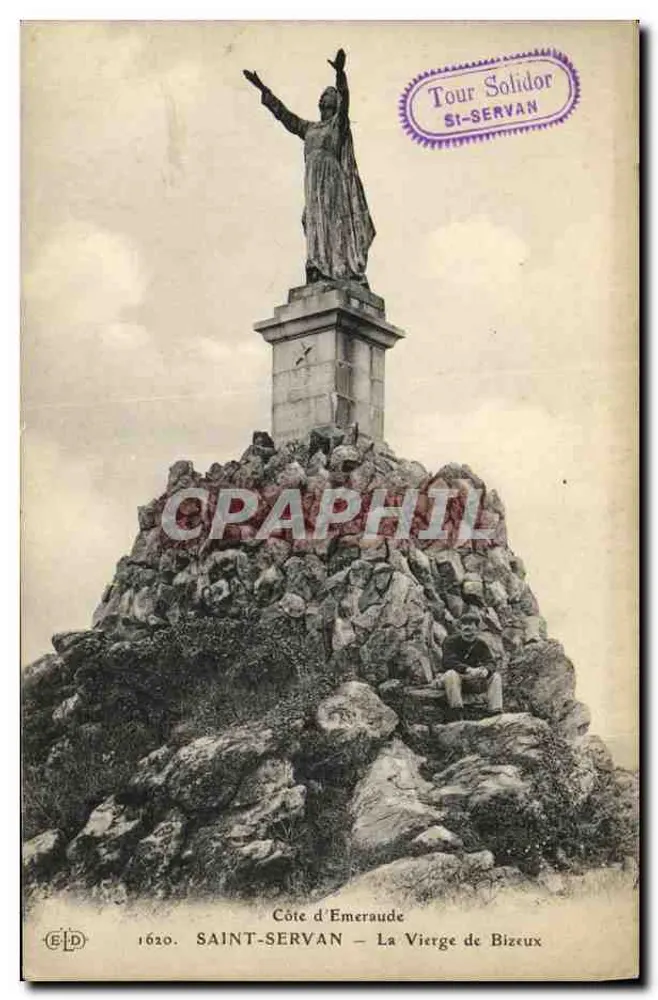 Saint-Servan — A Virgem de Bizeux — Torre Solidor - Frente