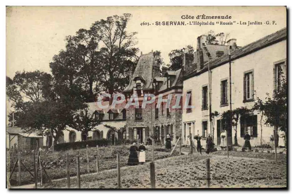 St-Servan - L'Hôpital du "Rosais" - Les Jardins - G. F. - Recto
