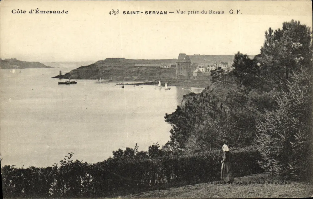 Saint-Servan — Vista tirada do Rosais — G.F. n°4398 - Frente