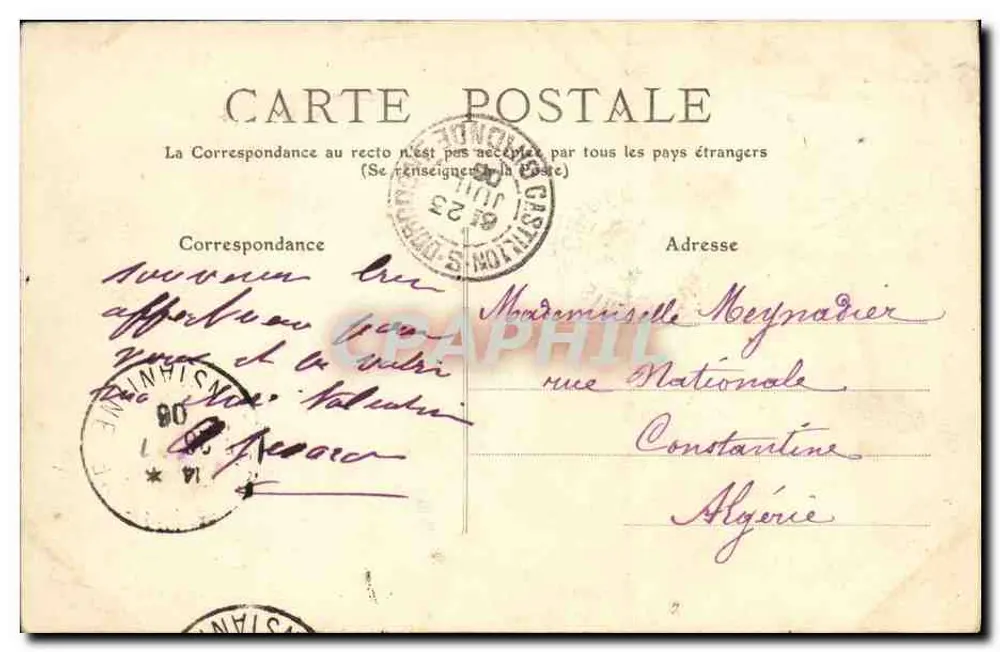 Monumento Comemorativo da Batalha de CASTILLON — Cliché Darfeuille — número de série não visível - Verso