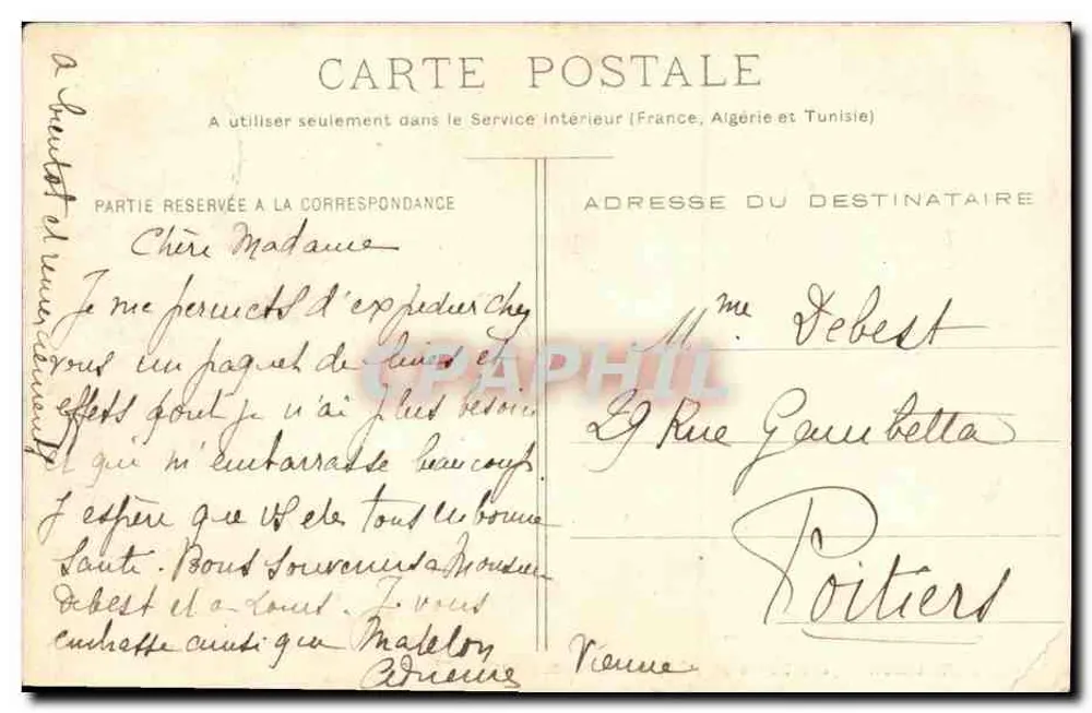 Die Dünen und der Atlantik am Cap Féré — Henry Guellier, 31, 42 bis und 14, rue Fondouze - Rückseite