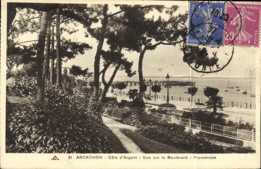 Arcachon - Côte d'Argent - Ansicht des Boulevards - Promenade - Vorderseite