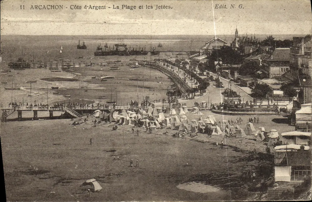 Arcachon - Costa de Prata - A Praia e as Pontas — Édit. N.G. - Frente