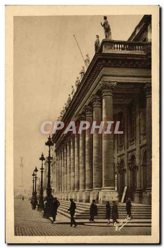 Palácio Bourbon — vista da fachada com colunatas e estátuas — editor G. A. N° 1377 - Frente