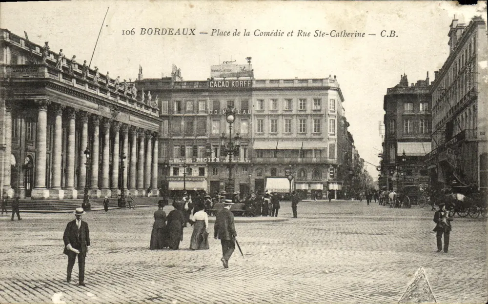 Bordeaux — Place de la Comédie und Rue Sainte-Catherine — C.B. — Nr. 106 - Vorderseite