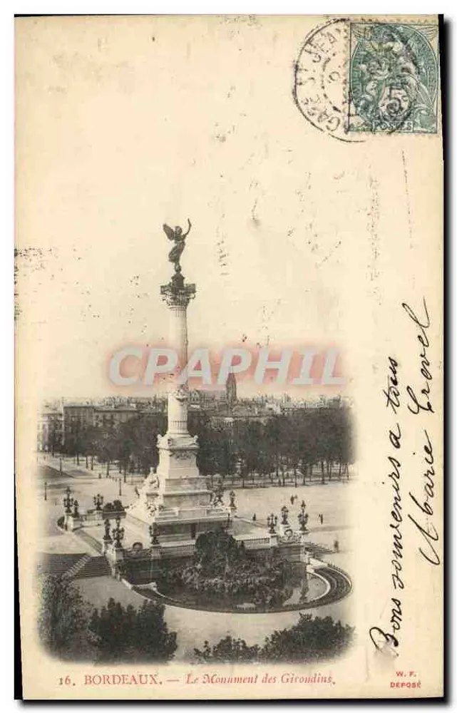 Bordeaux — O Monumento dos Girondinos — W.F. Depoix - Frente