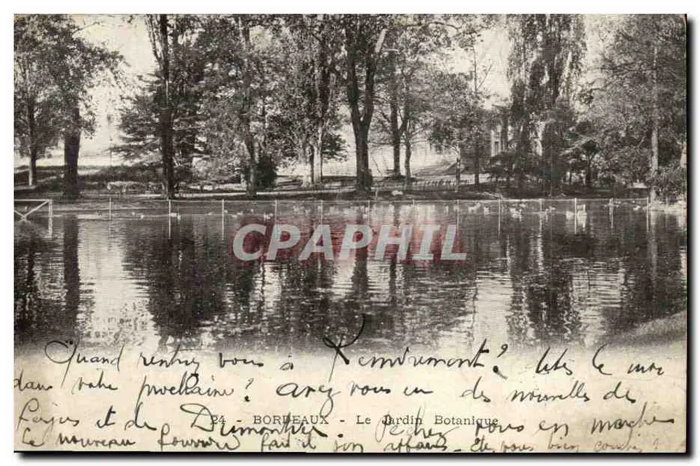 Bordeaux - O Jardim Botânico — Vista do lago e das árvores — editor não identificado, n° de série 34 - Frente