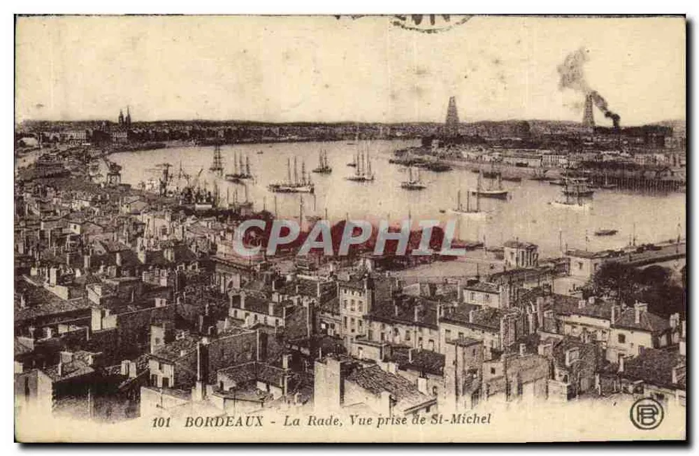 Bordeaux - Die Bucht, Ansicht vom St-Michel — Verlag B, Nr. 101 - Vorderseite