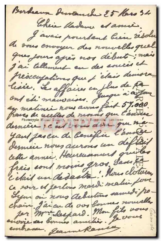 Bordeaux - Die Säule der Girondinen - M.D. - n°111 - Rückseite