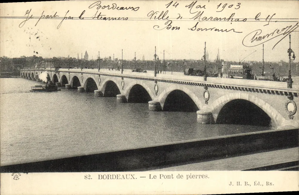 Bordeaux — O Ponte de Pedra — J. H. B., Ed., Bx. - Frente