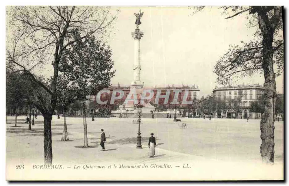 Bordeaux — Les Quinconces und das Monument der Girondins — LL. - Vorderseite