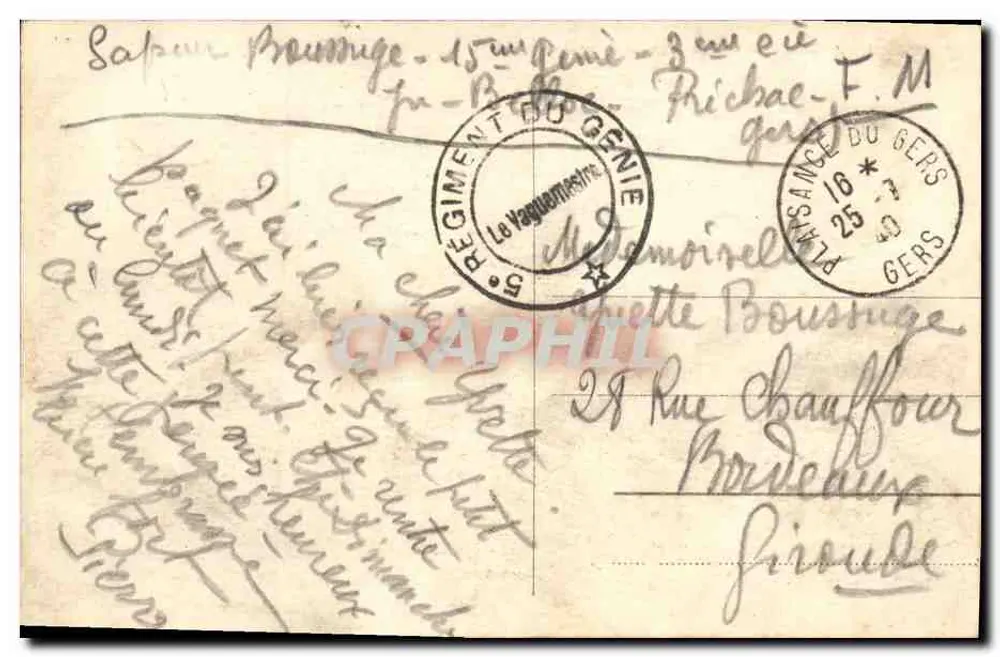 Plaisance-du-Gers - Place Alsace-Lorraine - Edição Burgan - Verso