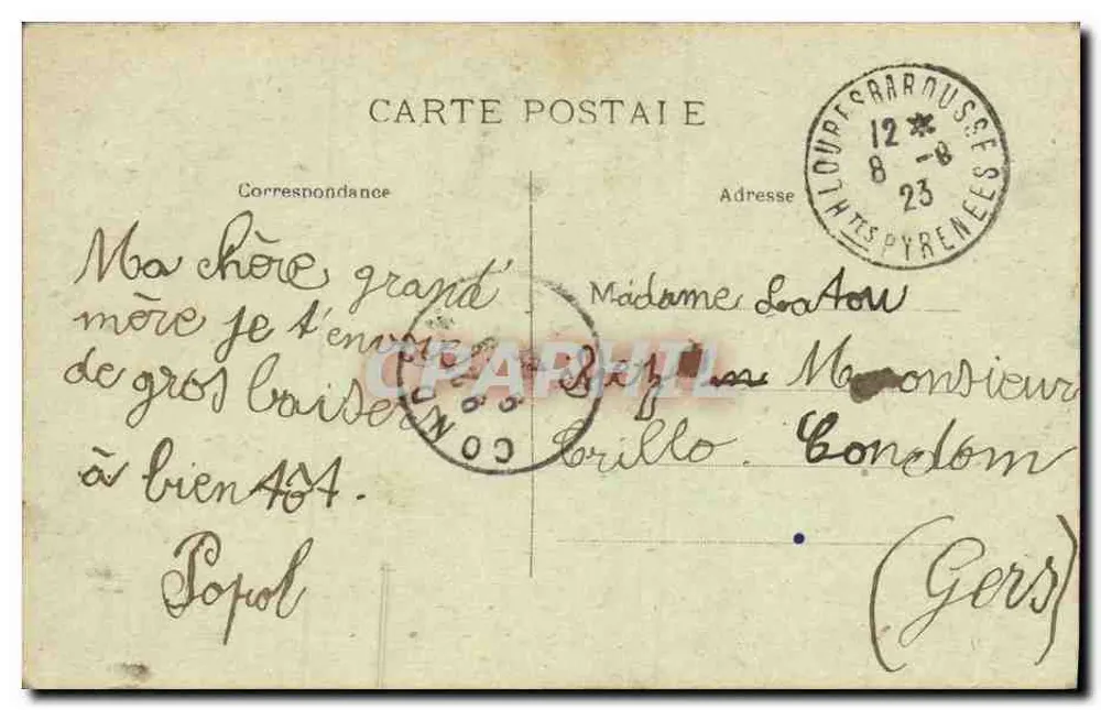 Barbazan — Die Ufer der Garonne an der Passerelle — Verlag nicht sichtbar, Seriennummer 5 - Rückseite