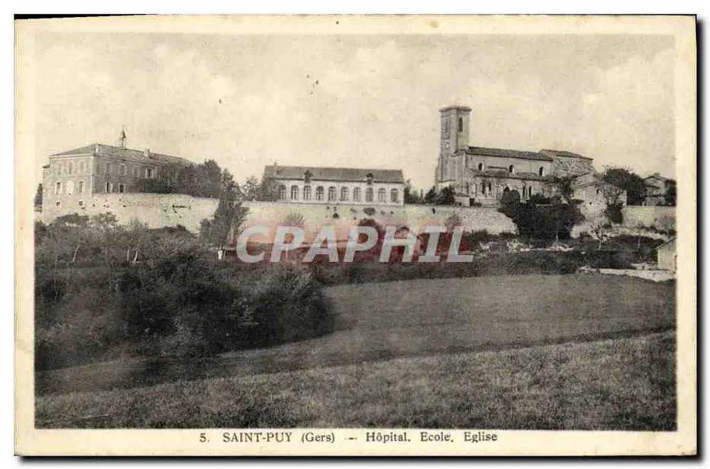 Saint-Puy (Gers) — Krankenhaus, Schule, Kirche — Edition Laforgue & Vanfranc, Tarnes - Vorderseite