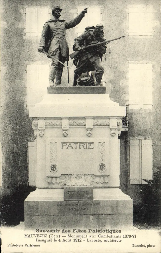 Mauvezin (Gers) — Denkmal für die Kämpfer 1870-71 — Picoulet, Foto - Vorderseite