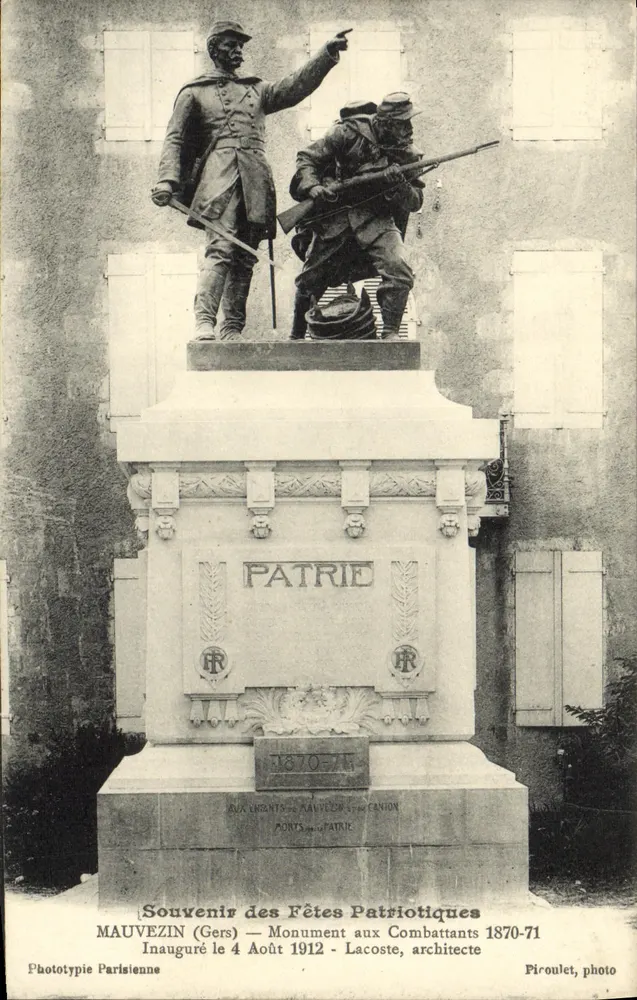 Mauvezin (Gers) — Denkmal für die Kämpfer 1870-71 — Phototypie Parisienne, Nummer nicht sichtbar - Vorderseite