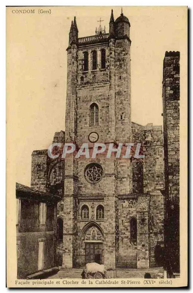 Condom (Gers) — Hauptfassade und Turm der Kathedrale Saint-Pierre (16. Jahrhundert) - Vorderseite