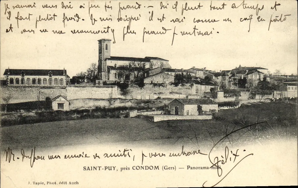 Saint-Puy, perto de Condom (Gers) — Panorama do meio-dia — J. Tapie, Fot. edit. Auch - Frente