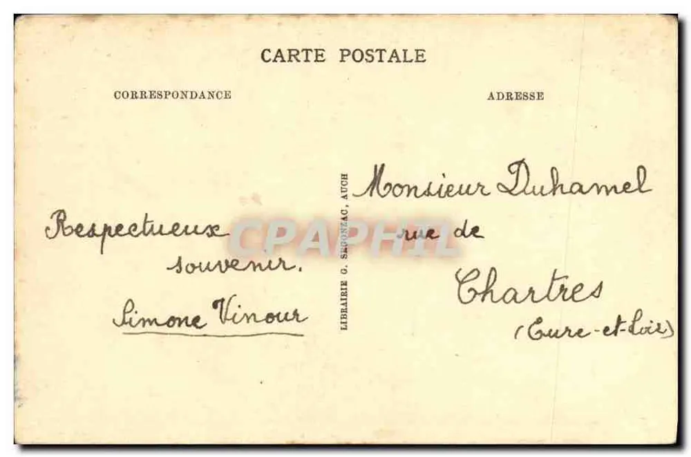 Auch — Basilique Sainte-Marie, Porte sud — éditeur Librairie G. Segonzac, Auch - Rückseite