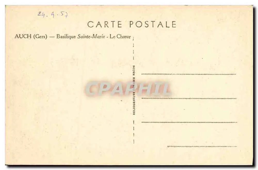 Auch (Gers) — Basílica de Santa Maria — O Coro — Héliogravure C. Macon - Verso
