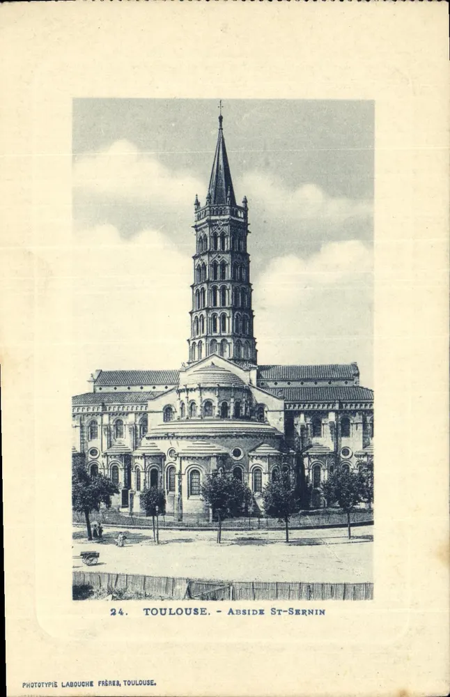 Toulouse - Abside da Igreja de São Sernin — Fototipia Labouche Frères, Toulouse, n°24 - Frente