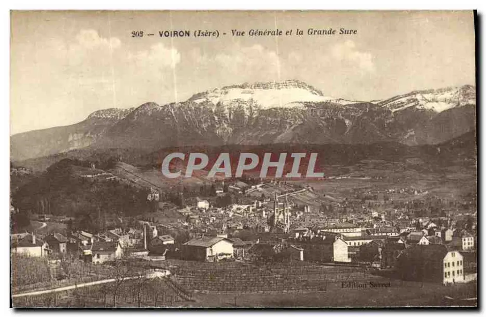 Voiron (Isère) — Allgemeiner Blick und der Grande Sure — Edition Savret, Nr. 203 - Vorderseite