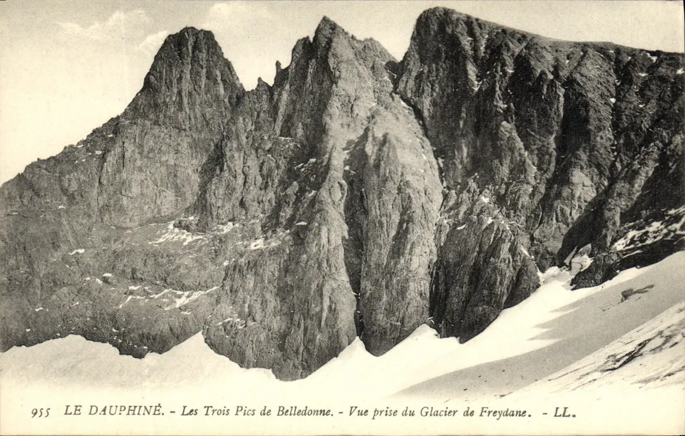 Les Trois Pics de Belledonne — Blick vom Freydane-Gletscher — LL. — Nr. 955 - Vorderseite
