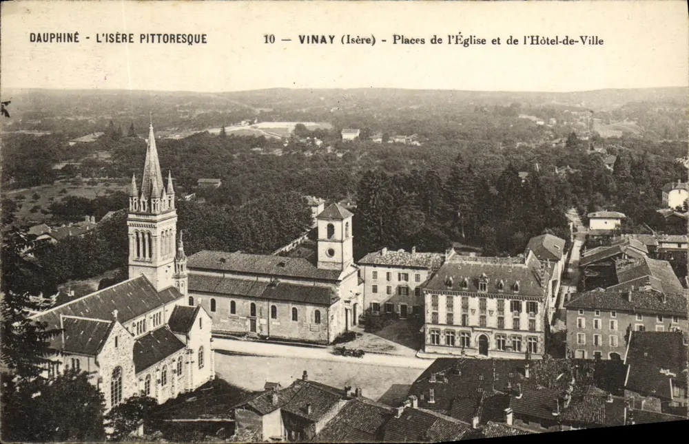 Vinay (Isère) — Ansicht der Kirche und des Rathauses — Dauphiné L'Isère Pittoresque, n°10 - Vorderseite