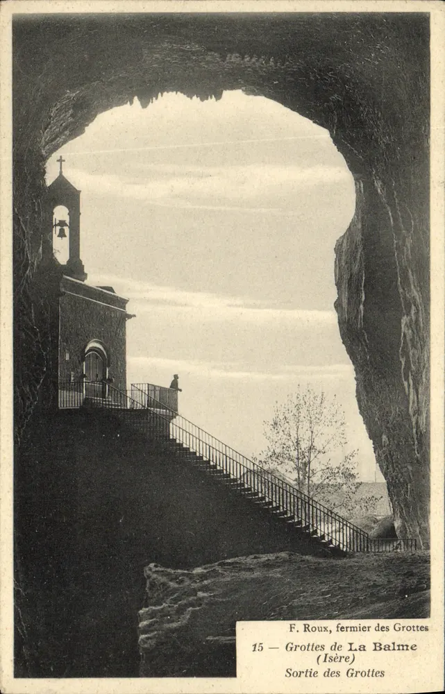 Ausgang der Höhlen — La Balme (Isère) — F. Roux, Höhlenbauer - Vorderseite